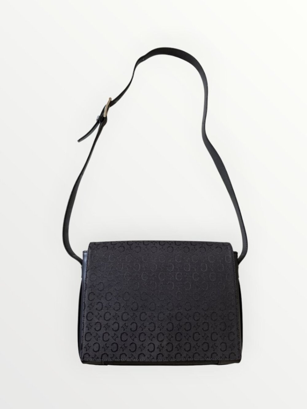 Celine C-Macadam Black Canvas Shoulder Bag